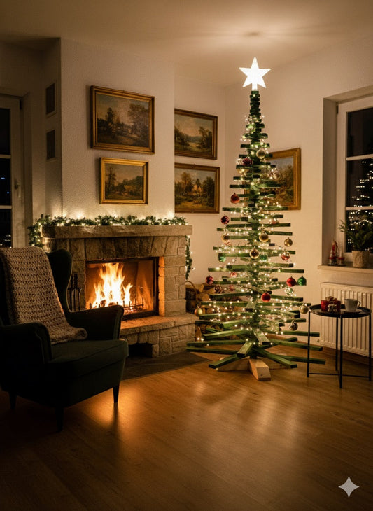 Holz-Weihnachtsbaum oder echter Weihnachtsbaum?