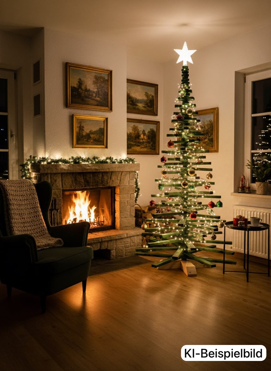 Holz Weihnachtsbaum - Rustikal - Grün | Filton